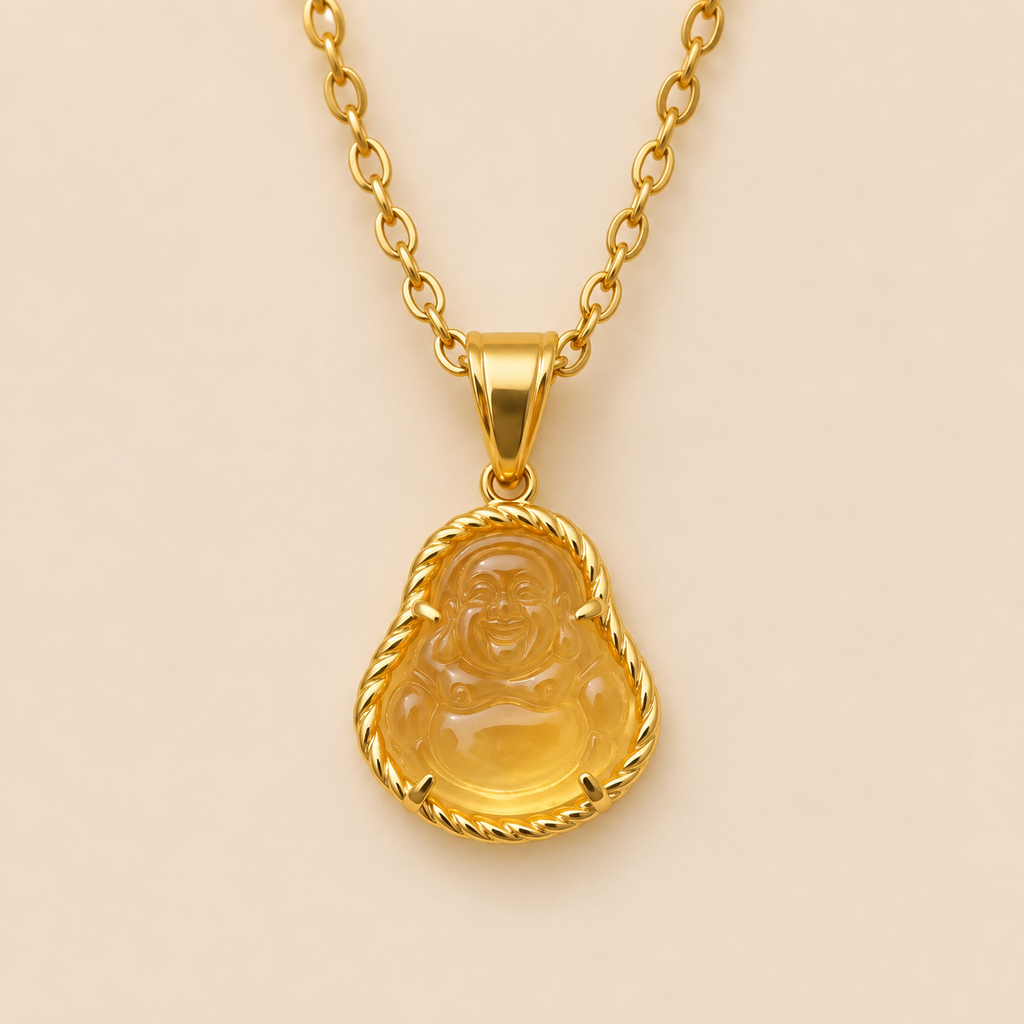 BIANCO • FELICE Jade Buddha Necklace