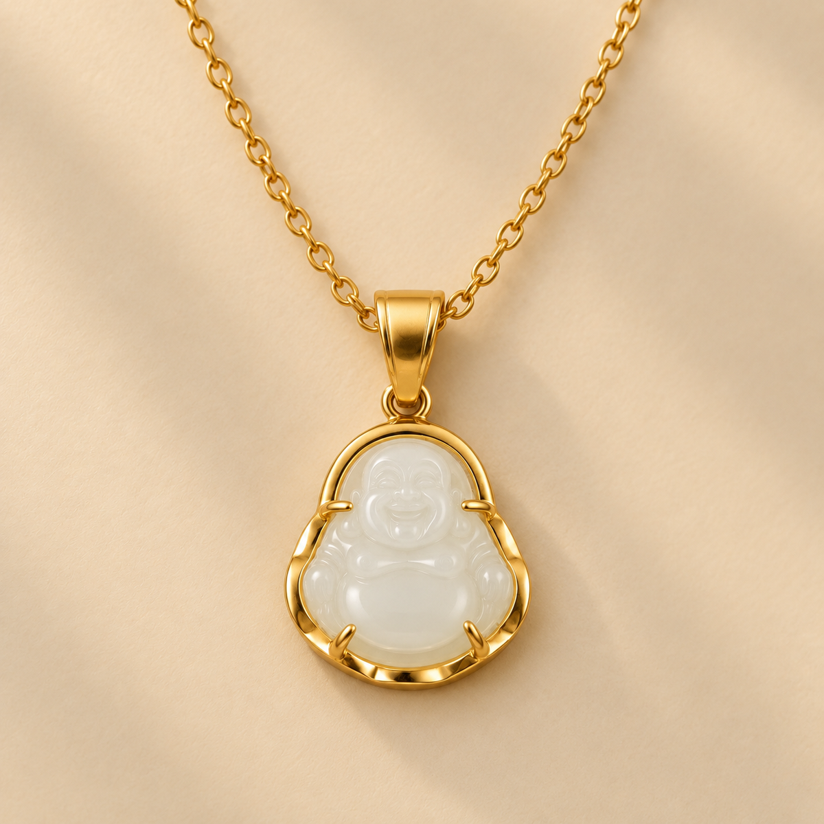 BIANCO • FELICE Jade Buddha Necklace